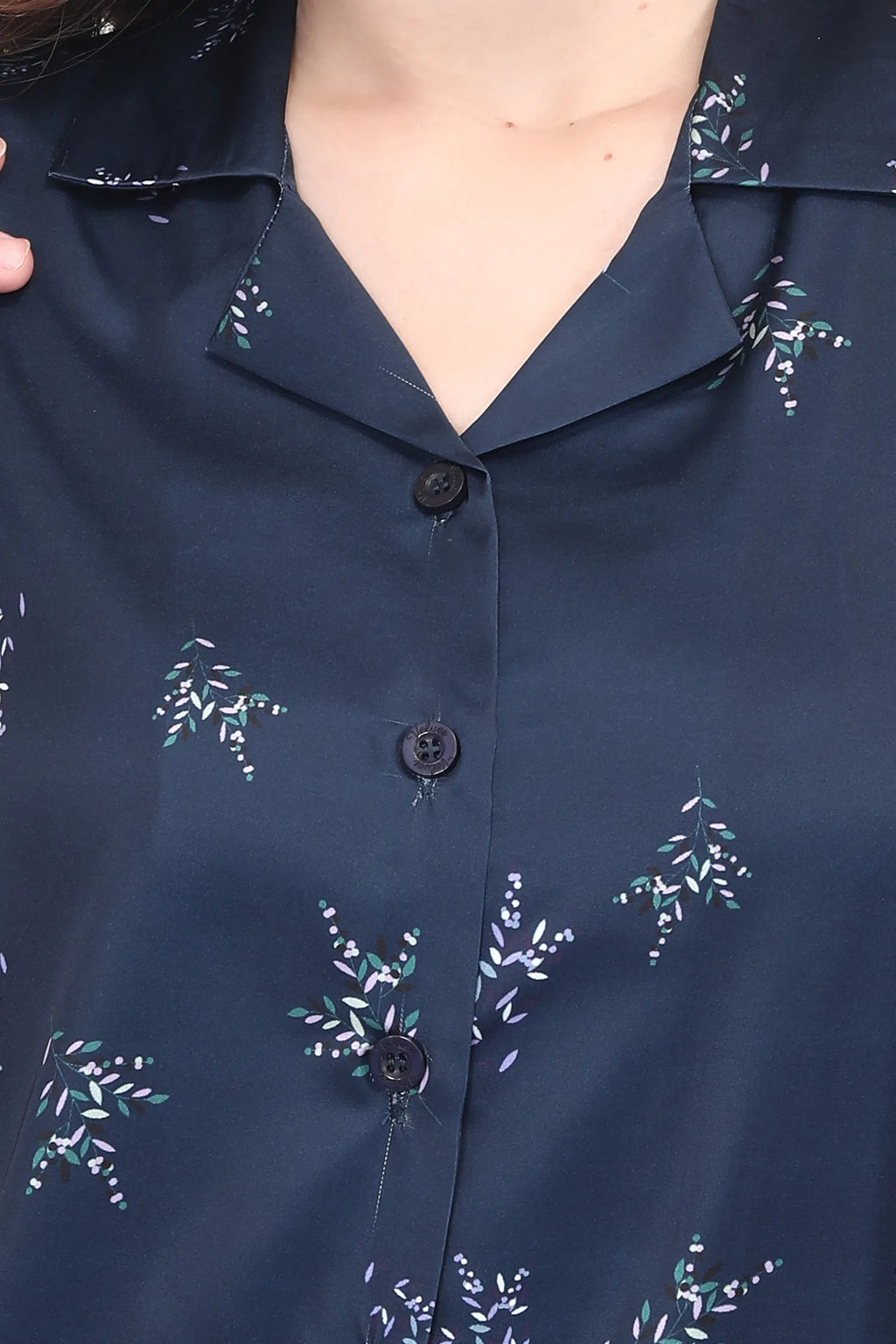 Velure Captivating Floral Print Satin Night Suit