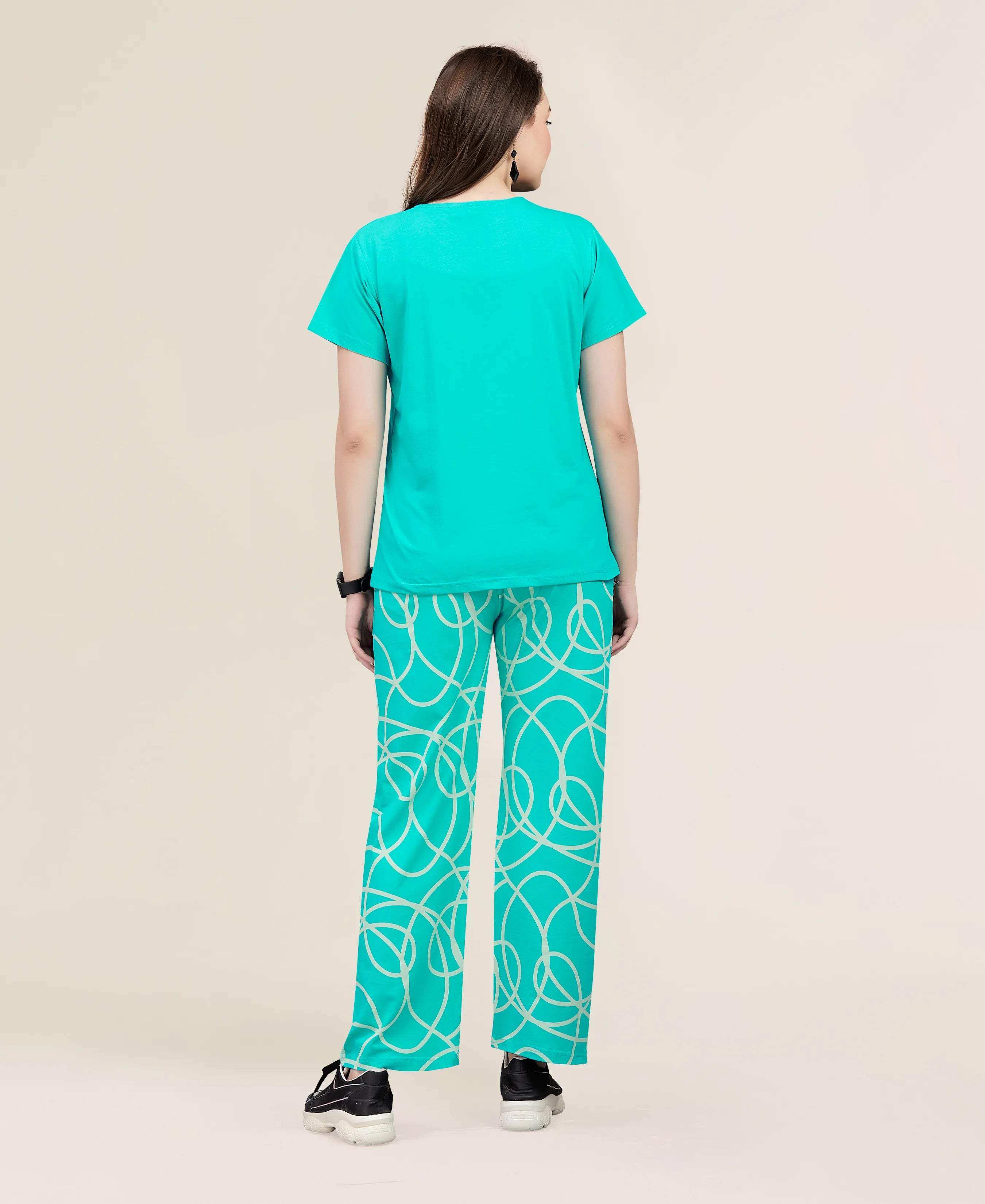 Velure Lovely Panda Print Pajama Set - Velure - - Cotton Lycra Fabric, Full Length Pant, Half Sleeves, Round neck nightsuit