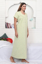 Velure Pista  Floral Print Hosiery Nighty