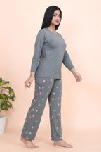 Velure Trendy Cupcake Print Full Sleeves Pajama Set