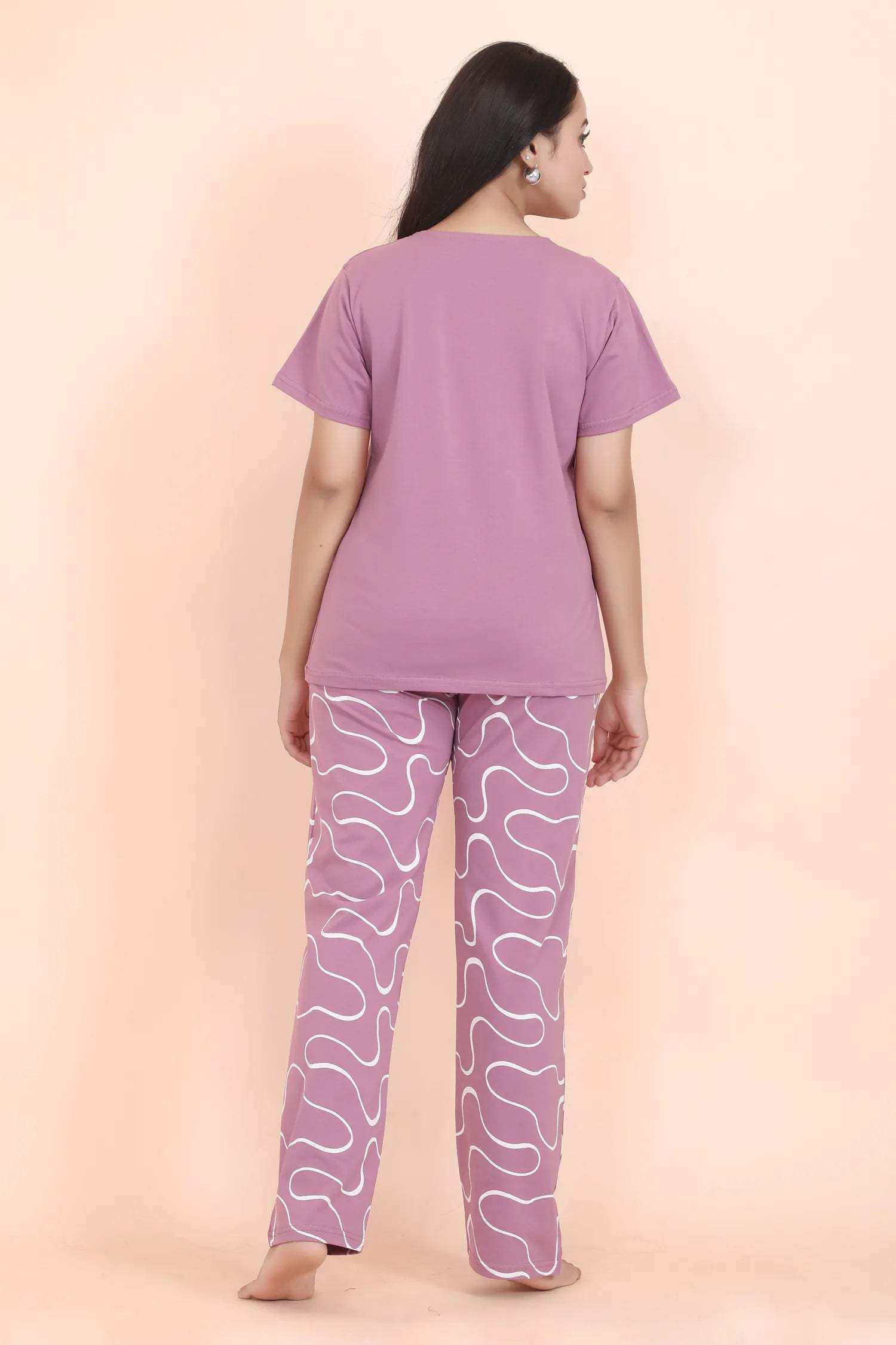 Velure Cozy Panda Print Pajama Set - Velure - - Cotton Lycra Fabric, Full Length Pant, Half Sleeves, Round neck nightsuit