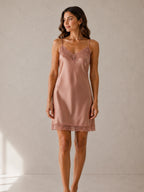 Velure Mauve Whisper — Satin Lace Chemise