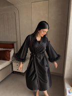 Velure Fuzzy Black Robe
