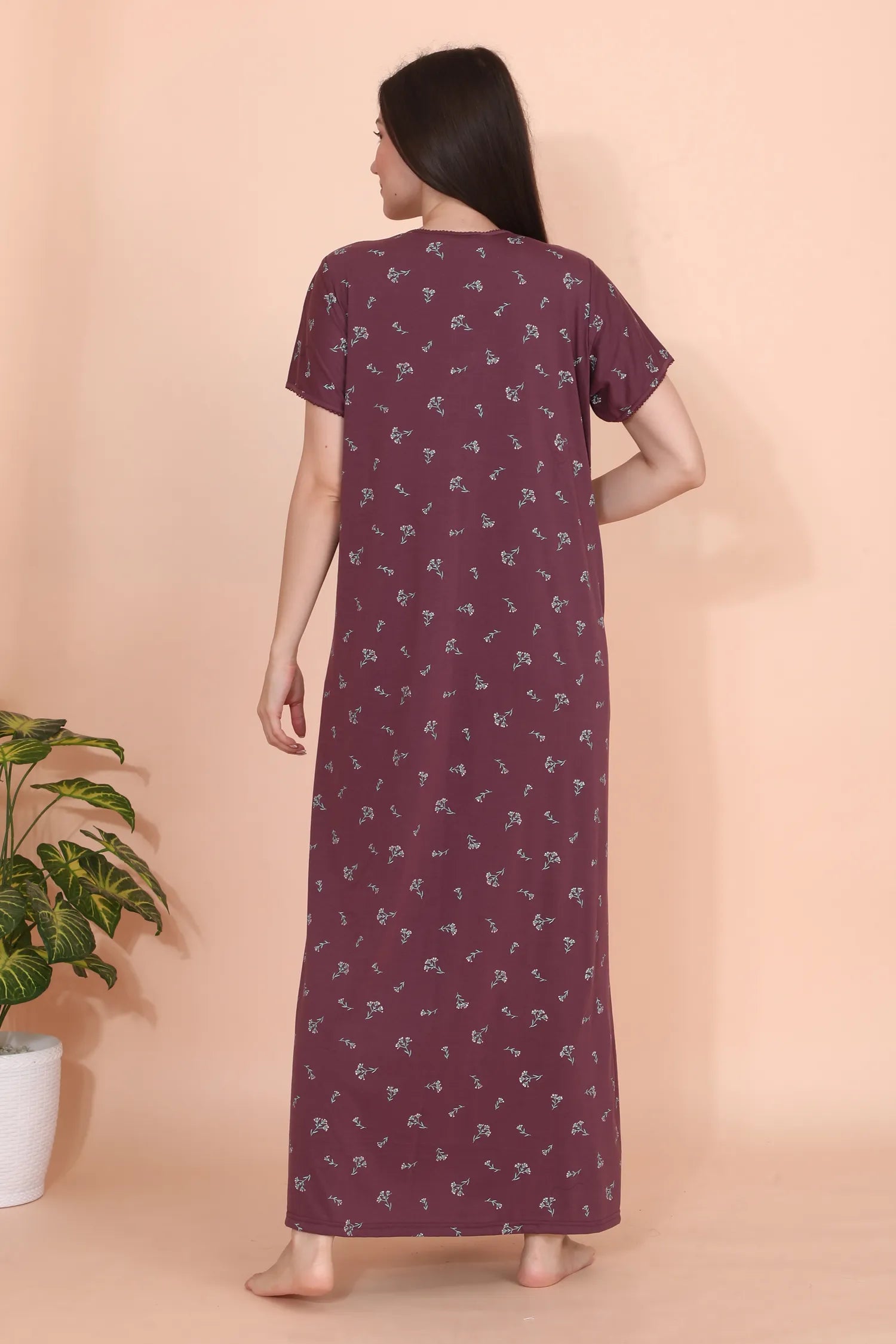 Velure Rosy Floral Print Hosiery Nighty