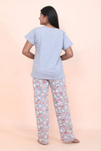 Velure Gingerbread Cookie Print Pajama Set - Velure - - Cotton Lycra Fabric, Full Length Pant, Half Sleeves, Round neck nightsuit