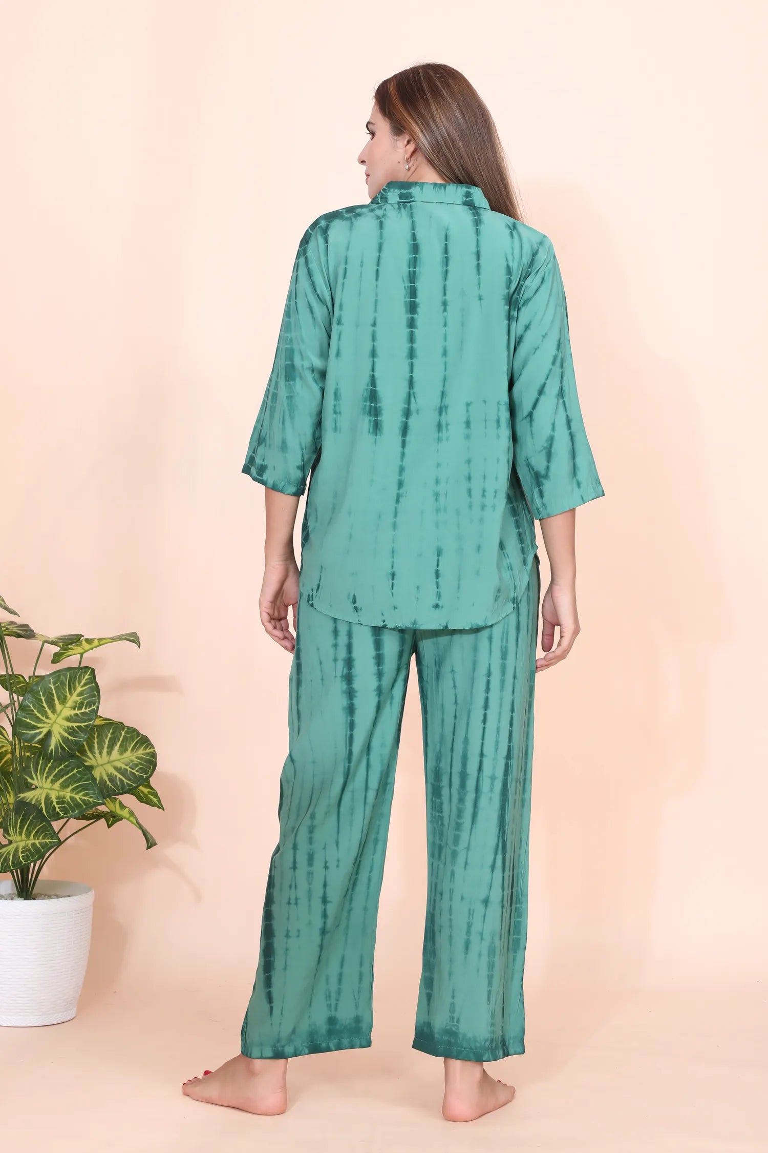 Velure Pleasing Green Palazzo Co-ord Set