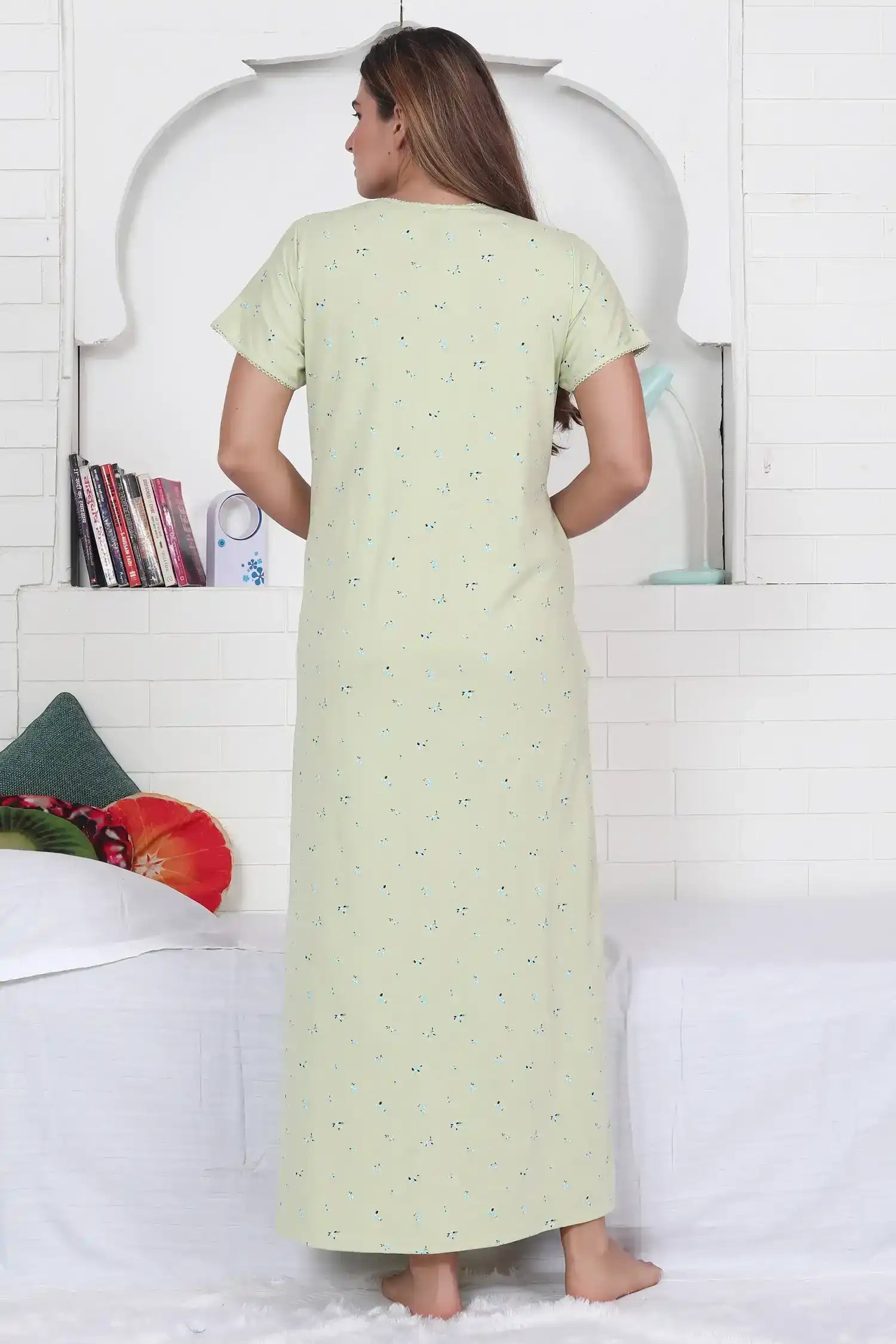 Velure Pista  Floral Print Hosiery Nighty