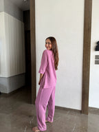 Velure Classic Wine Cotton Night Suit