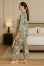 Velure Labubu Green Satin Night Suit