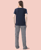 Velure Cozy Printed Pajama Set - Velure - - Cotton Lycra Fabric, Full Length Pant, Round neck