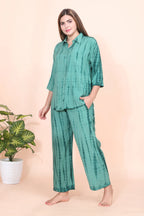 Velure Pleasing Green Palazzo Co-ord Set