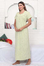 Velure Pista  Floral Print Hosiery Nighty