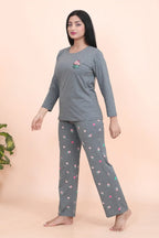 Velure Trendy Cupcake Print Full Sleeves Pajama Set