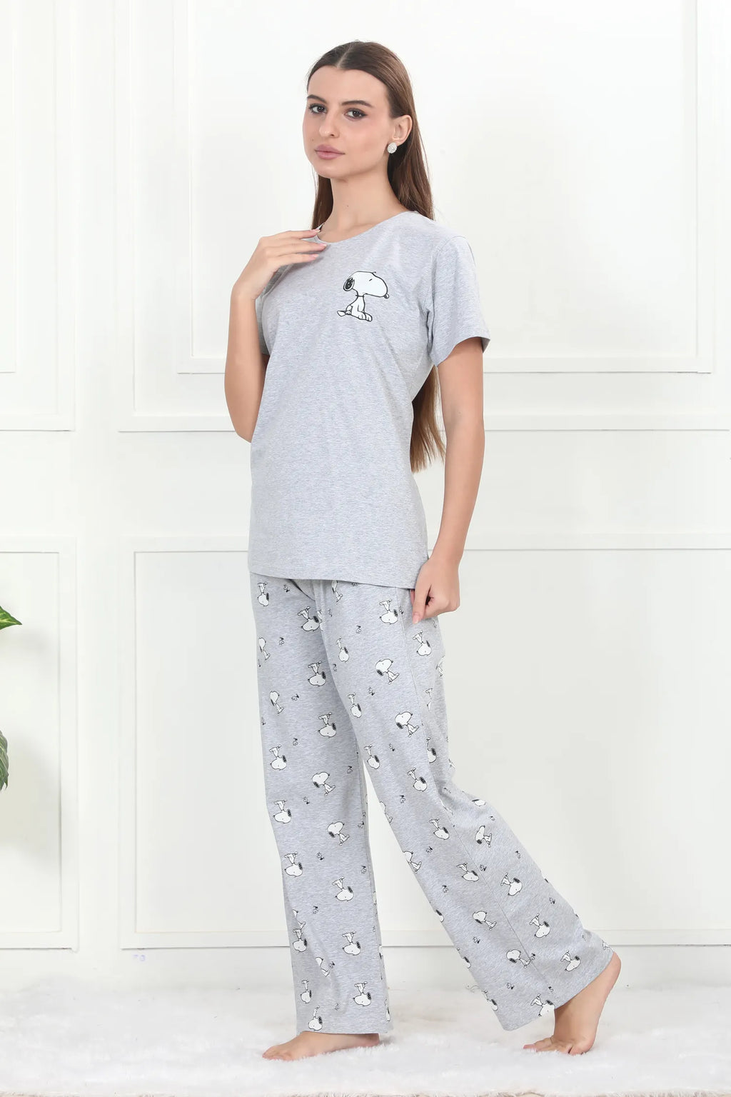 Velure Grey Snoopy Pajama Set