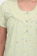 Velure Pista  Floral Print Hosiery Nighty