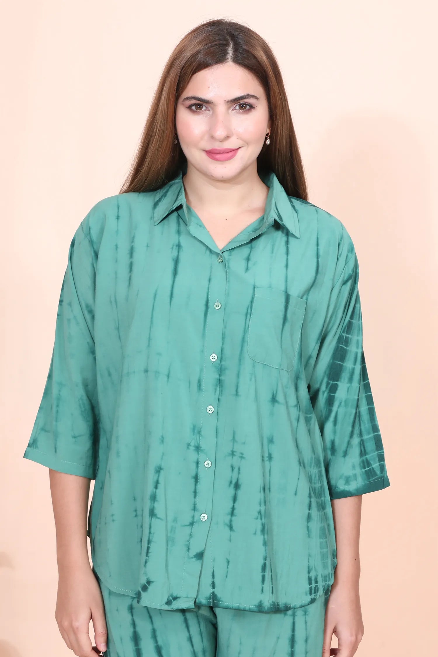 Velure Pleasing Green Palazzo Co-ord Set